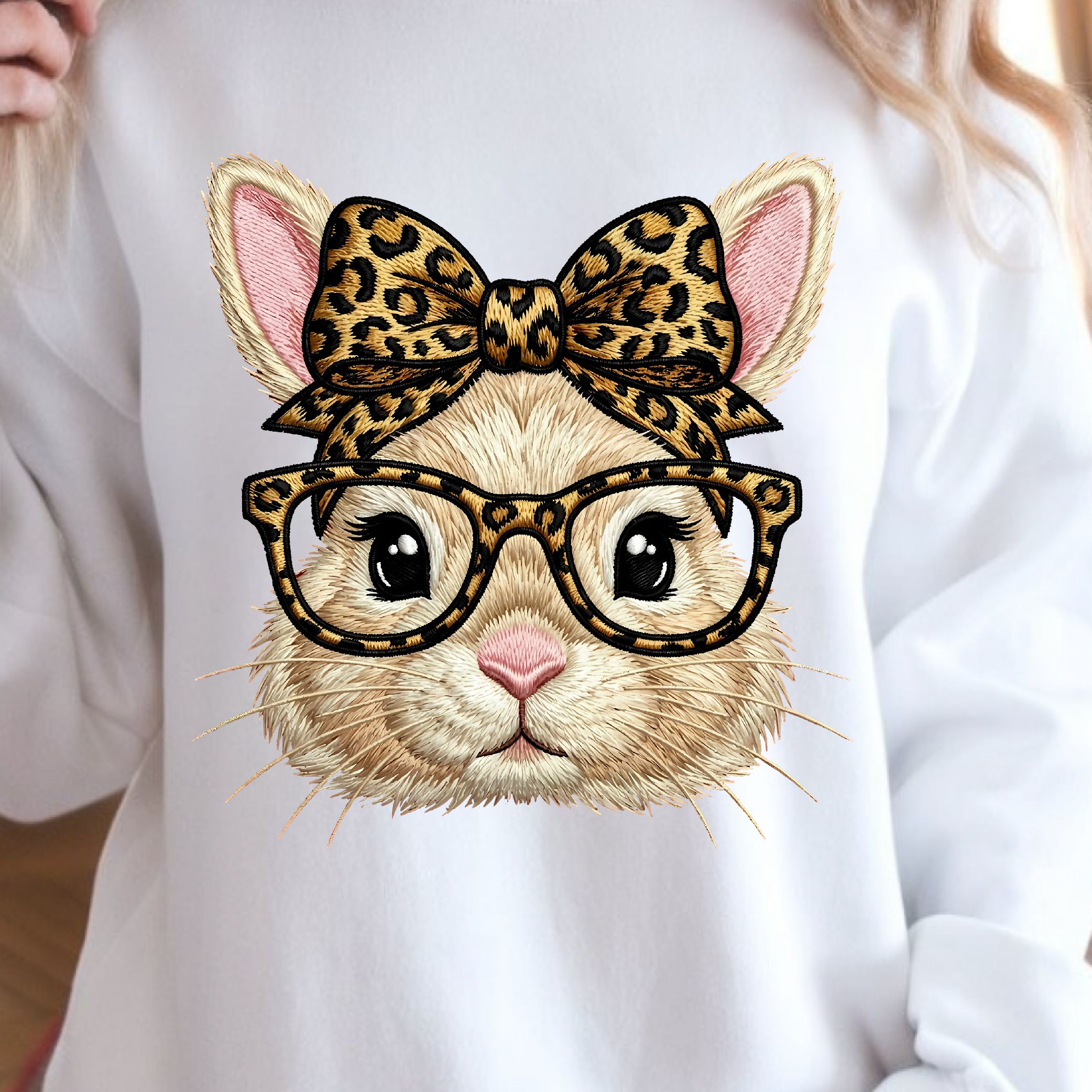 Bunny With Leopard Glasses Shirt, Cute Easter Bunny T-Shirt, Fun Animal Tee
