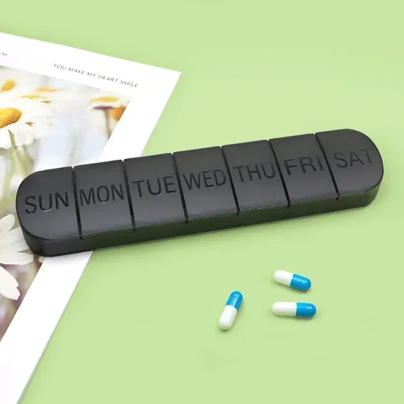 Weekly Medicine Box Mini Portable 7 Grid Pill Organizer Case