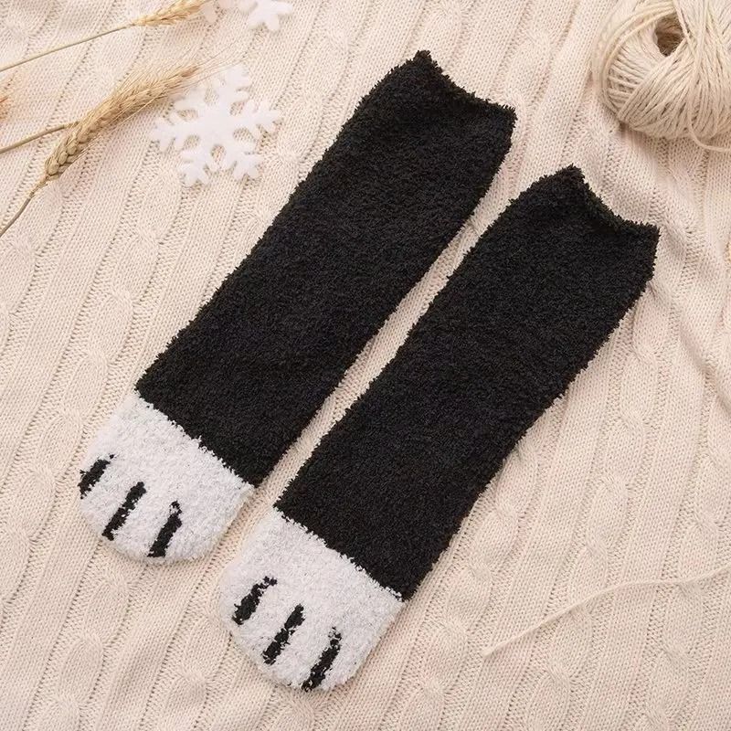 Women Winter Warm Fluffy Animal Paw Fuzzy Socks