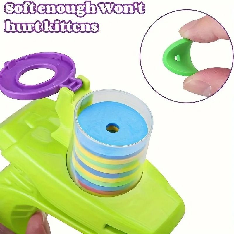 Cat Interactive Toy Transmitter Battery Free Foam Frisbee Launcher for Playing With Kittens and Cats Indoors