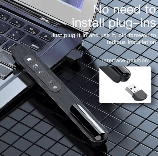 2.4GHz USB Presentation Remote Pen Wireless PPT Clicker with Pointer for Meetings and Teaching