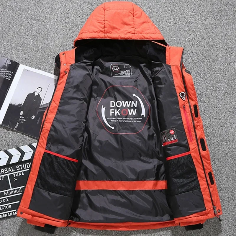 Thermal Skiing Down sUIT, New Winter Ski Suit Men, Warm Snowboard Bibs Pants, Male Snowmobile Clothing Overalls Set