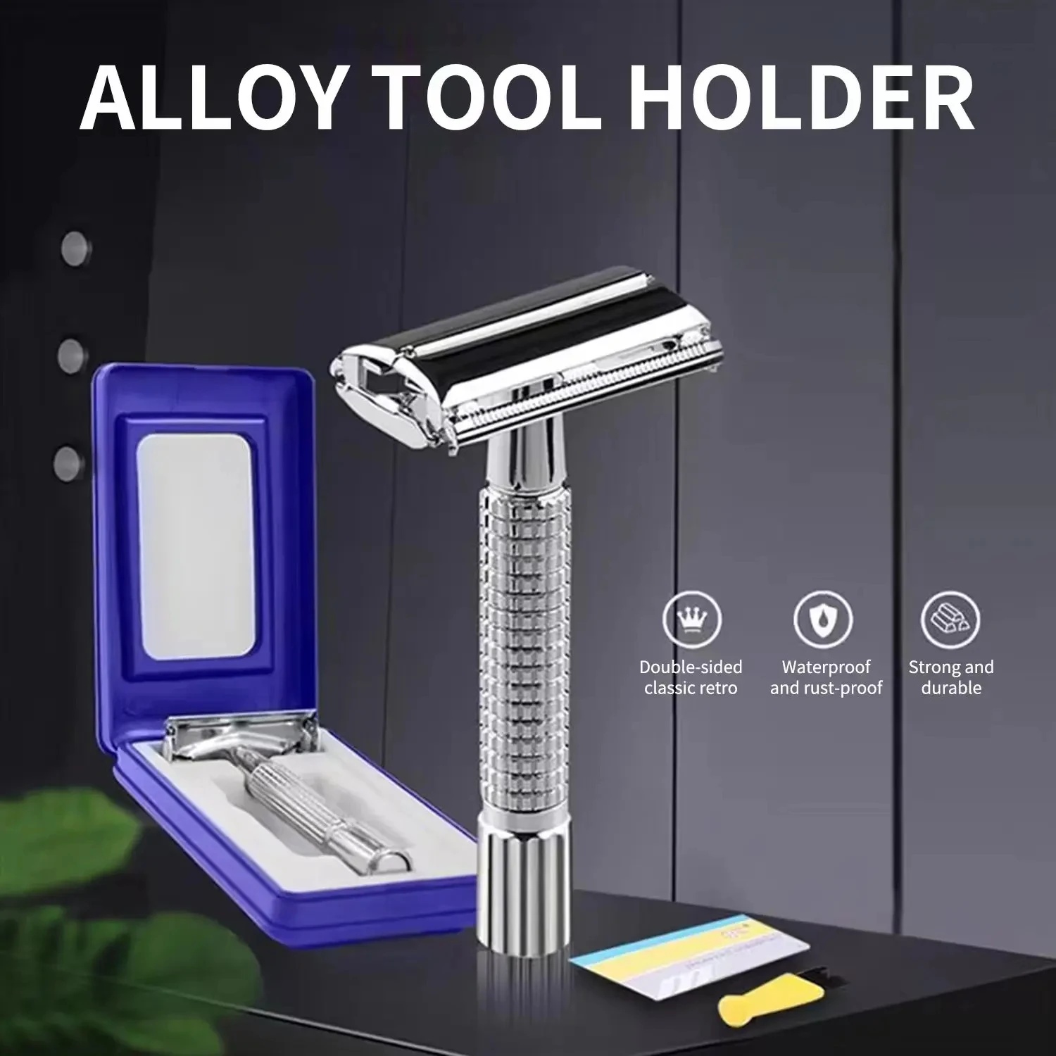 Premium Double Edge Safety Razor for Unisex Barber Styling Accessories with Deluxe Box Holder