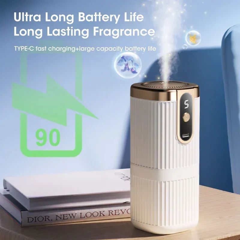 Rechargeable Mini Waterless Essential Oil Diffuser – Portable Car & Home Aromatherapy Mist Humidifier (5 Modes)