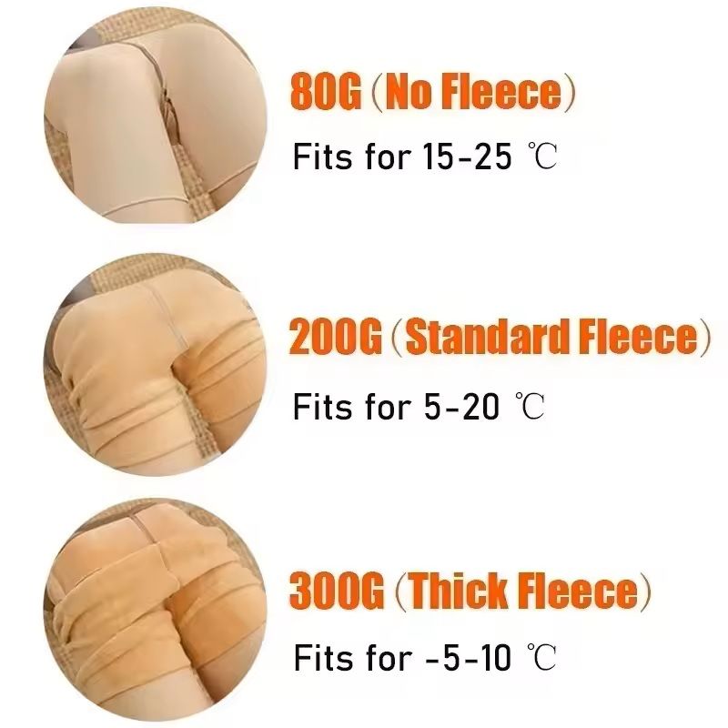 Fleece-Lined Thermal Tights for Women High Waist Winter Slim Pantyhose