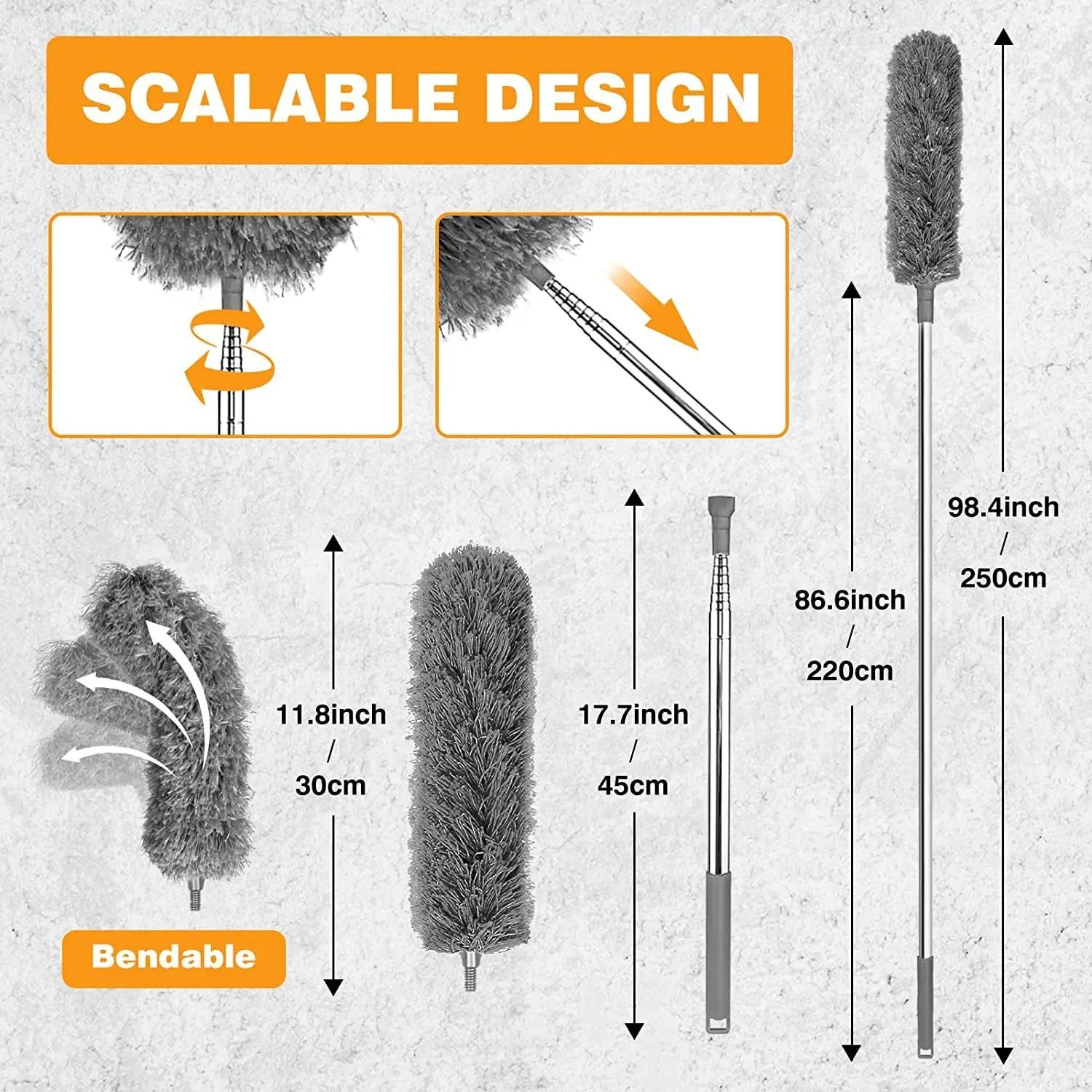 Gutter & Roof Cleaning Brush with Telescopic Rod