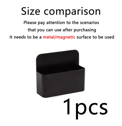 Black Mini Magnetic Whiteboard Pen Holder with Separated Storage