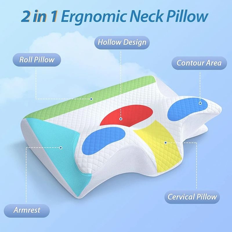 Ergonomic Memory Foam Cervical Pillow for Neck Pain Relief