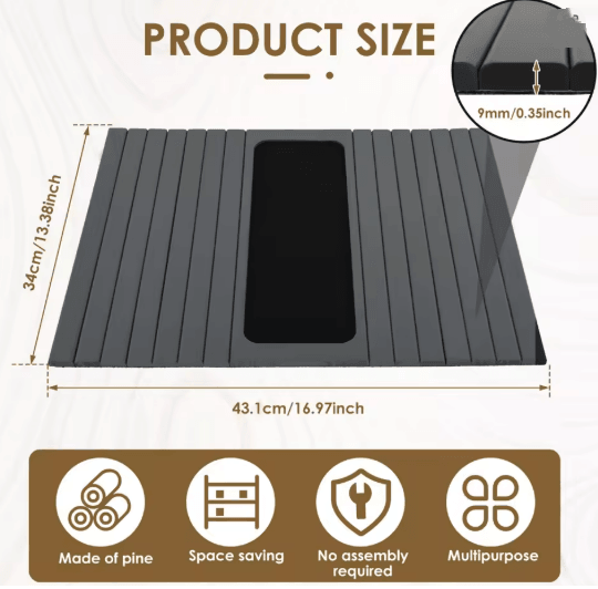 Foldable Wood Sofa Arm Tray Anti Slip Couch Arm Table