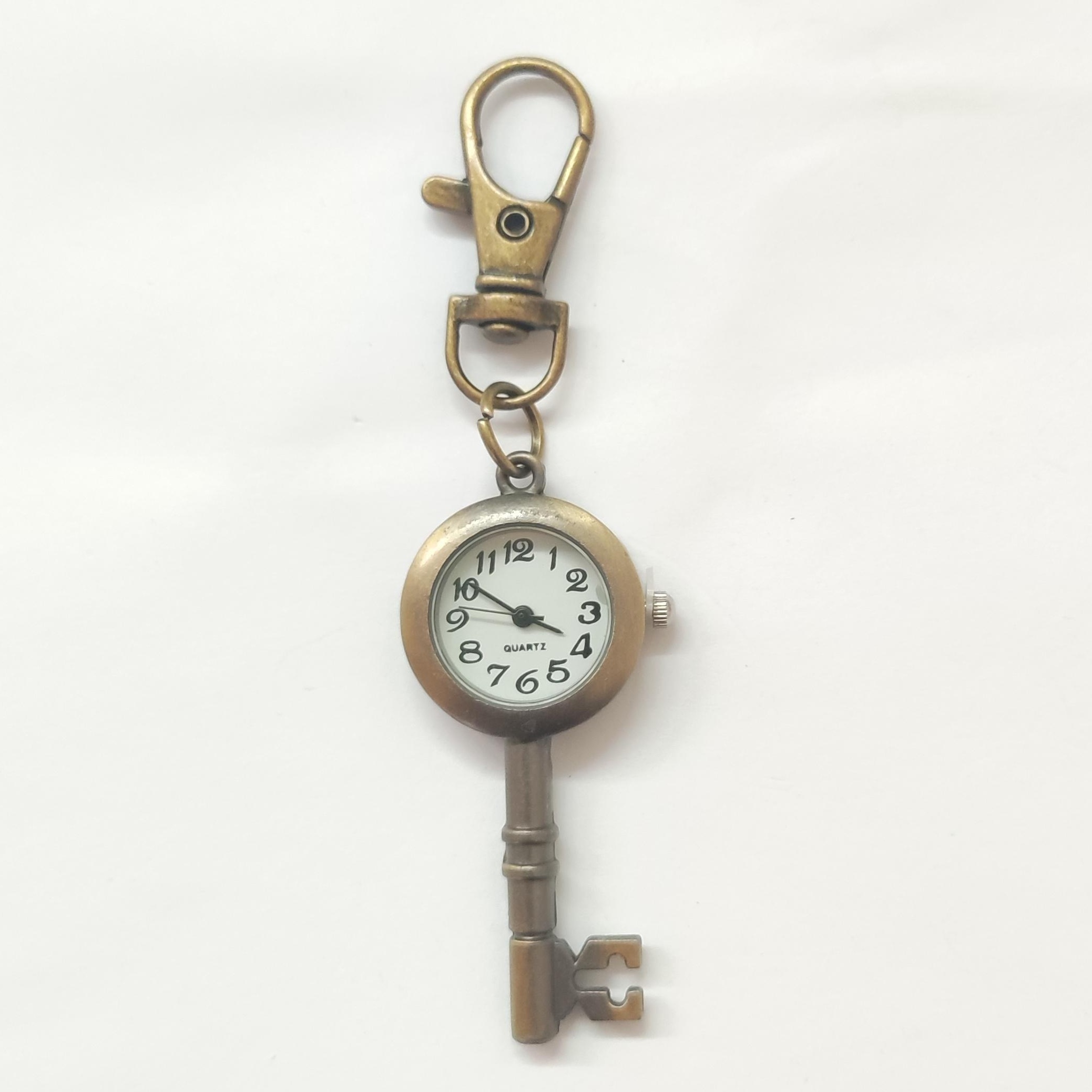 Vintage Keychain Pocket Watch Bronze Dream Key Quartz Mini Watch