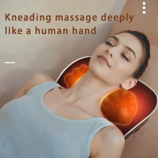 Electric Shiatsu Neck Back Massager Pillow Cervical Traction with Heat Vibration