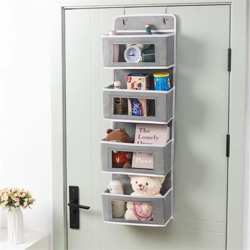 Four-Layer Door Hanging Fabric Storage Organizer Bag for Underwear Socks and Sundries