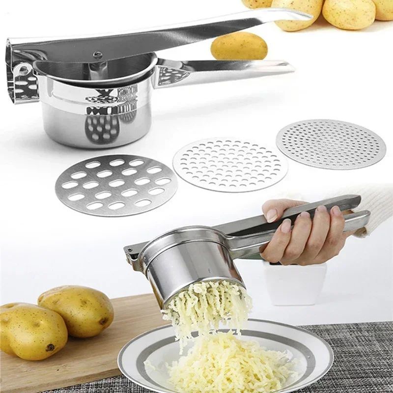 Stainless Steel Potato Ricer Press for Fluffy Mashed Potatoes and Smooth Purees