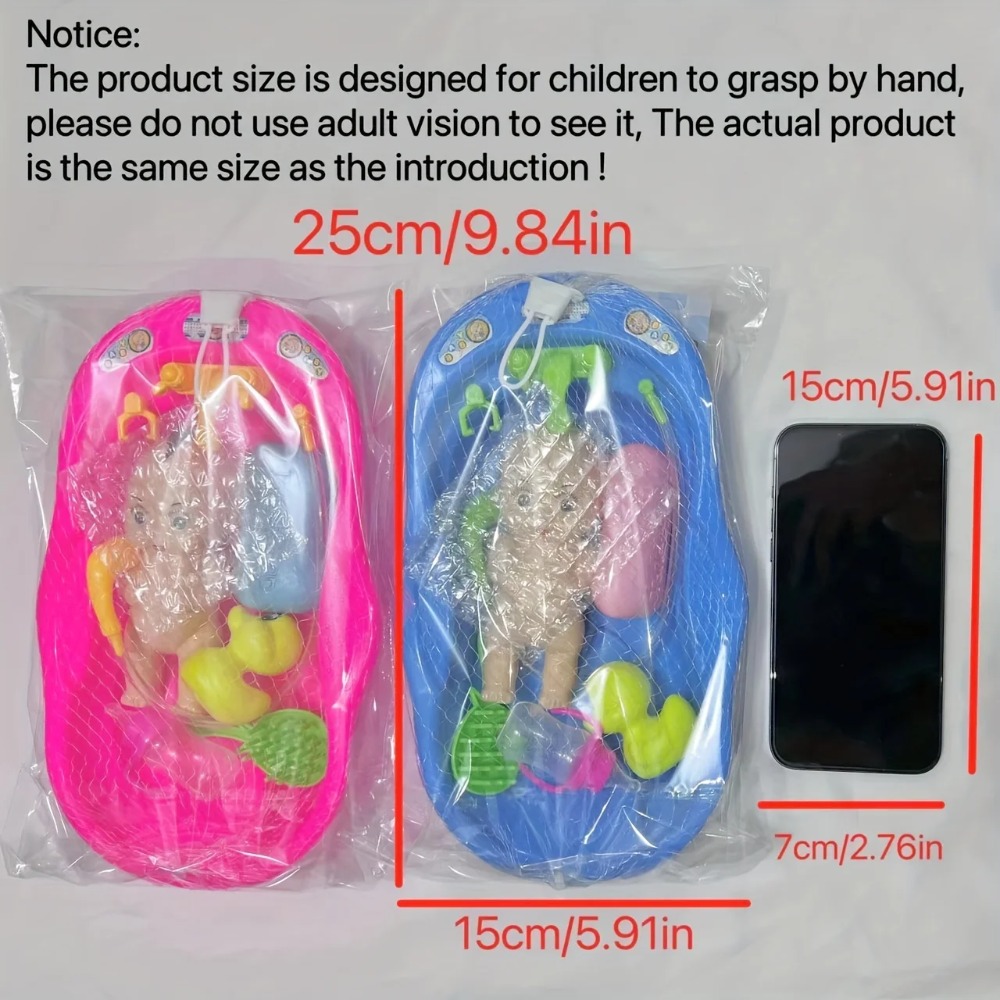 Pretend Play Baby Doll Care Set with Bathtub Accessories, Baby Dolls Bath Set for Toddlers, Birthday Gifts for Girls and
