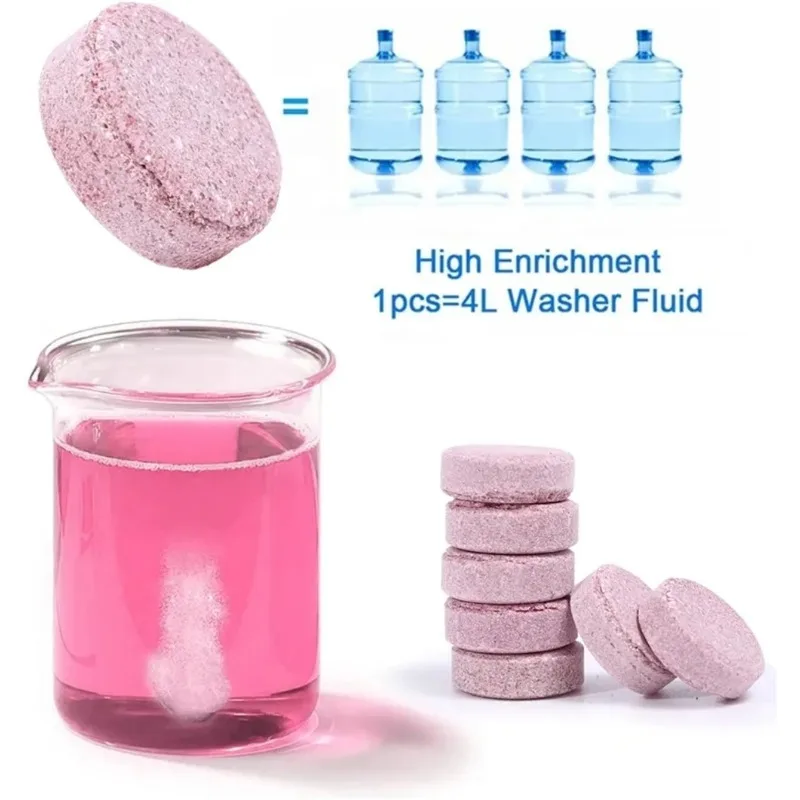 Car Effervescent Washer Fluid Tablets, Concentrated Windshield Glass Cleaner