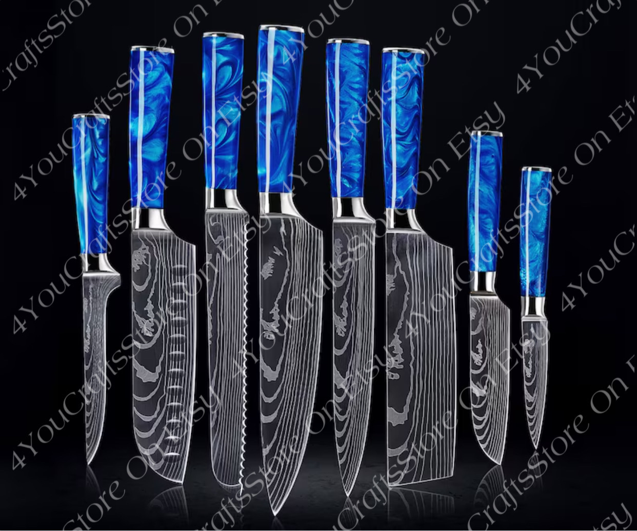 Professional Kitchen Chef Knives Set , Cutlery Set , Damascus Steel Knives Set , Best For Cooking, Kitchenware , Gift