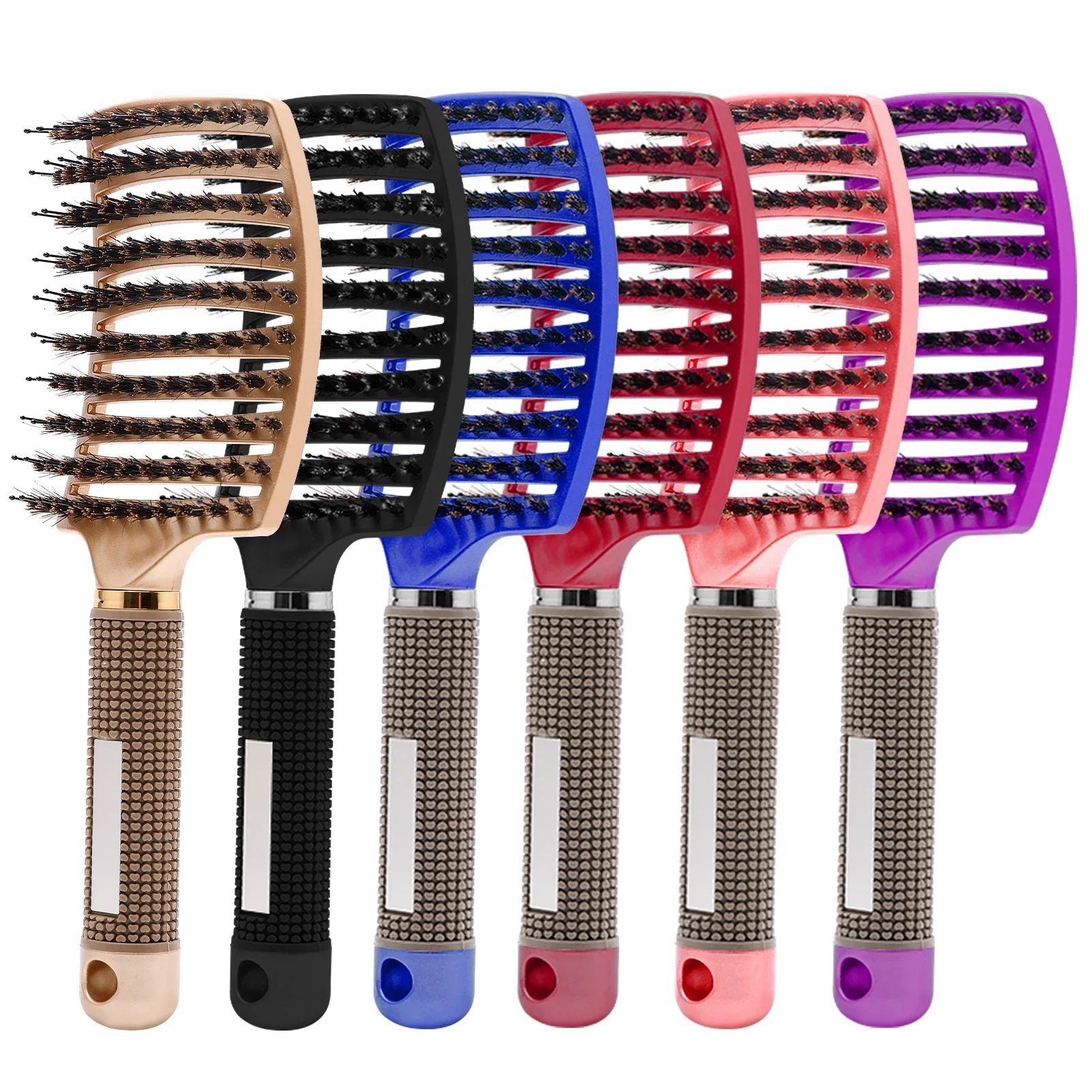 Dual-Bristle Detangling Hair Brush for Wet & Curly Hair, Smooths Frizz and Adds Shine