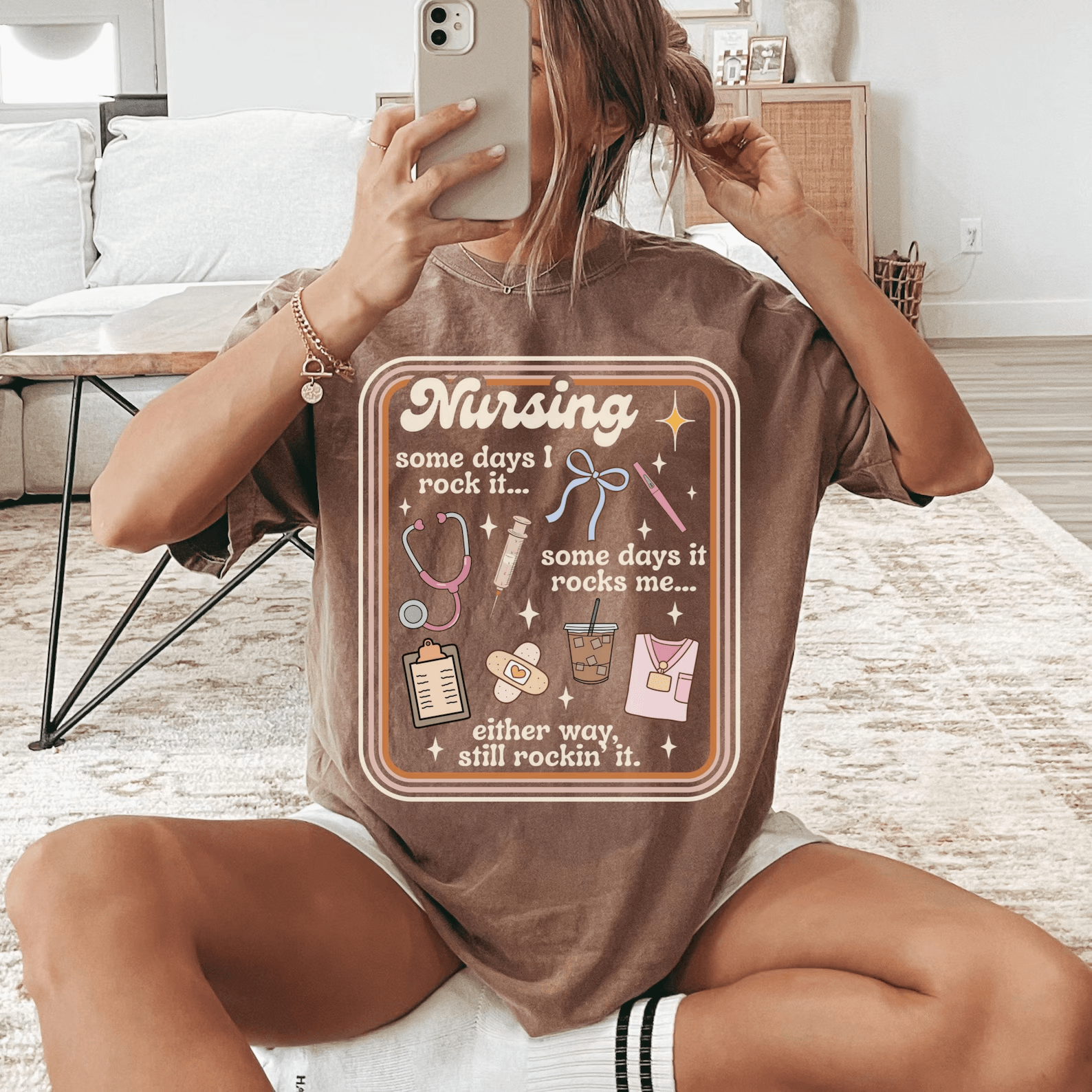 Comfort Colors Nurse Shirt Funny Retro RN Tee ER NICU Pediatrics Nurse Gift