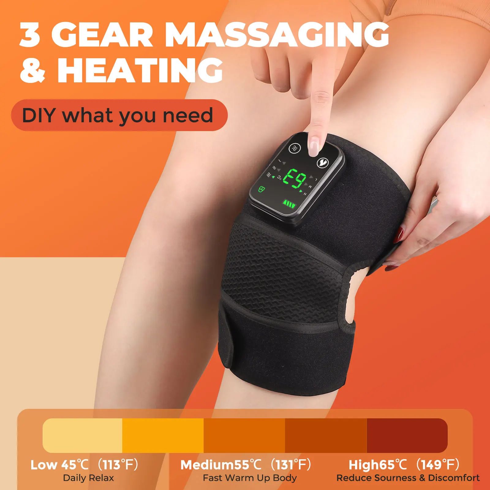 Premium 3-in-1 Heated Knee Massager & Vibration Therapy Joint Relief Wrap