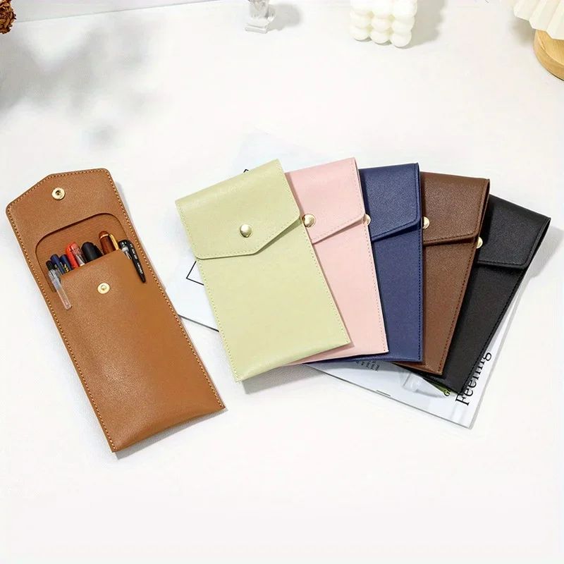 PU Leather Large-Capacity Pencil and Stationery Case