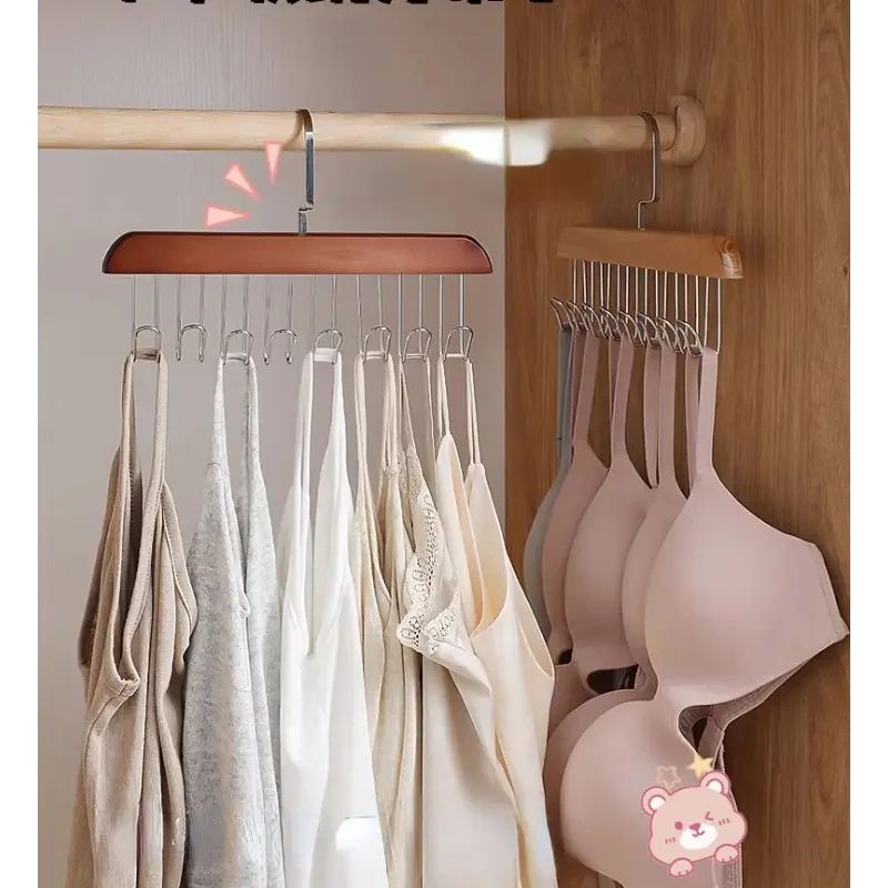 Wooden Multi Hook Hanger for Clothing Storage
