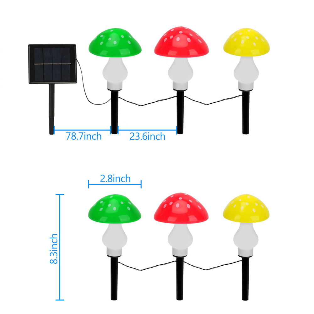 8 Modes Solar Mushroom Light for Garden Outdoor Decor, Waterproof Pathway Lamp, Yard Landscape Halloween Xmas