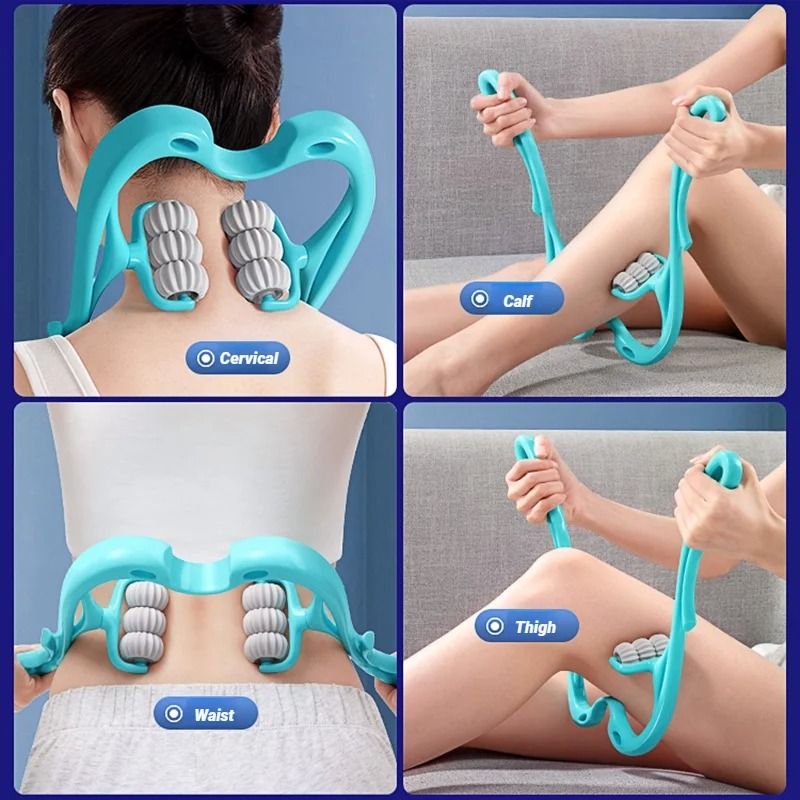 Spine Cervical Vertebra Shoulder and Neck Manual Massager Hand Held Kneading Device
