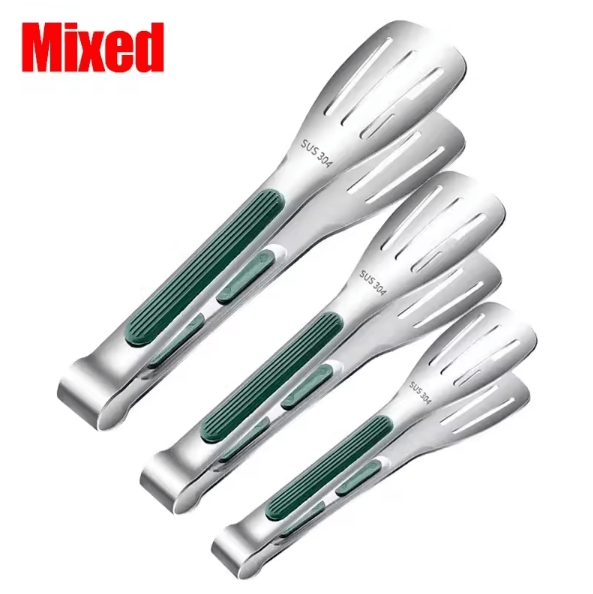 ProServe Stainless Steel Food Tongs – Heavy-Duty BBQ Steak & Buffet Serving Tongs