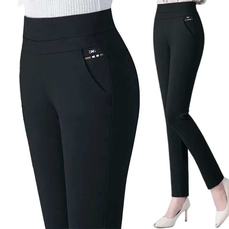 Women's Warm Winter Pencil Pants – Plush Lined Slim Fit Stretch Leggings