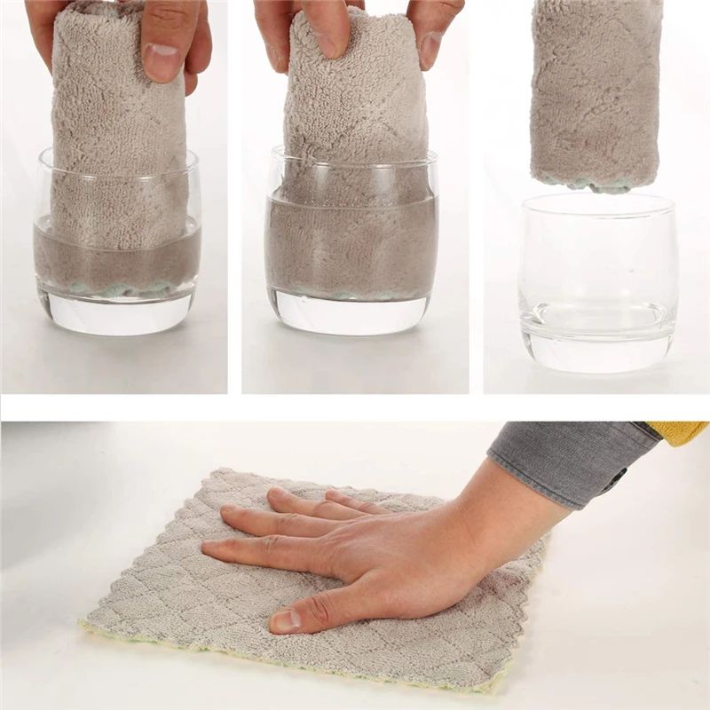 Coral Velvet Dish Towels – Super Absorbent Kitchen Cleaning Cloths (10-Pack)