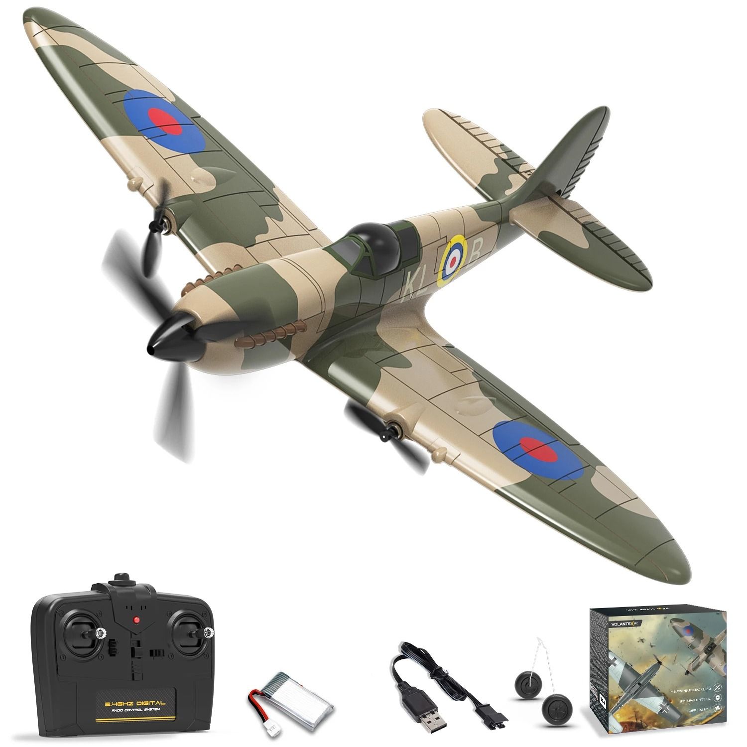 2.4G 3 Channel RC Airplane with Gyro Stabilizer and Foam Fixed Wing