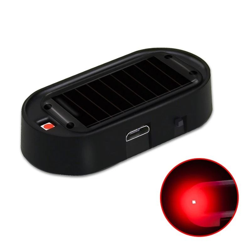 Solar Powered Dummy Car Alarm LED Security Warning Light Set