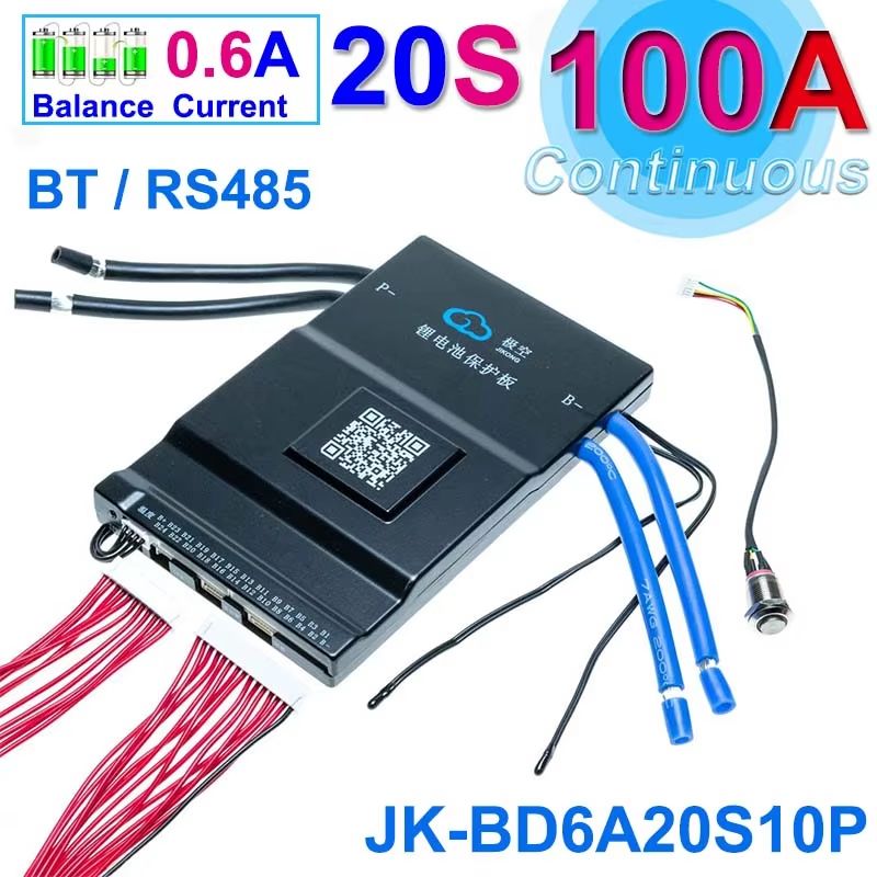 JK-BMS Smart Bluetooth Active Balance Battery Management System – Li-ion, LiFePO4, LTO Battery Protection 12V–48V 200A–3