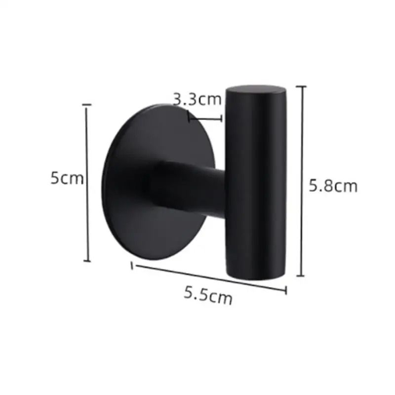 Aluminum Alloy Robe Hook Self Adhesive Rustproof Wall Coat Rack