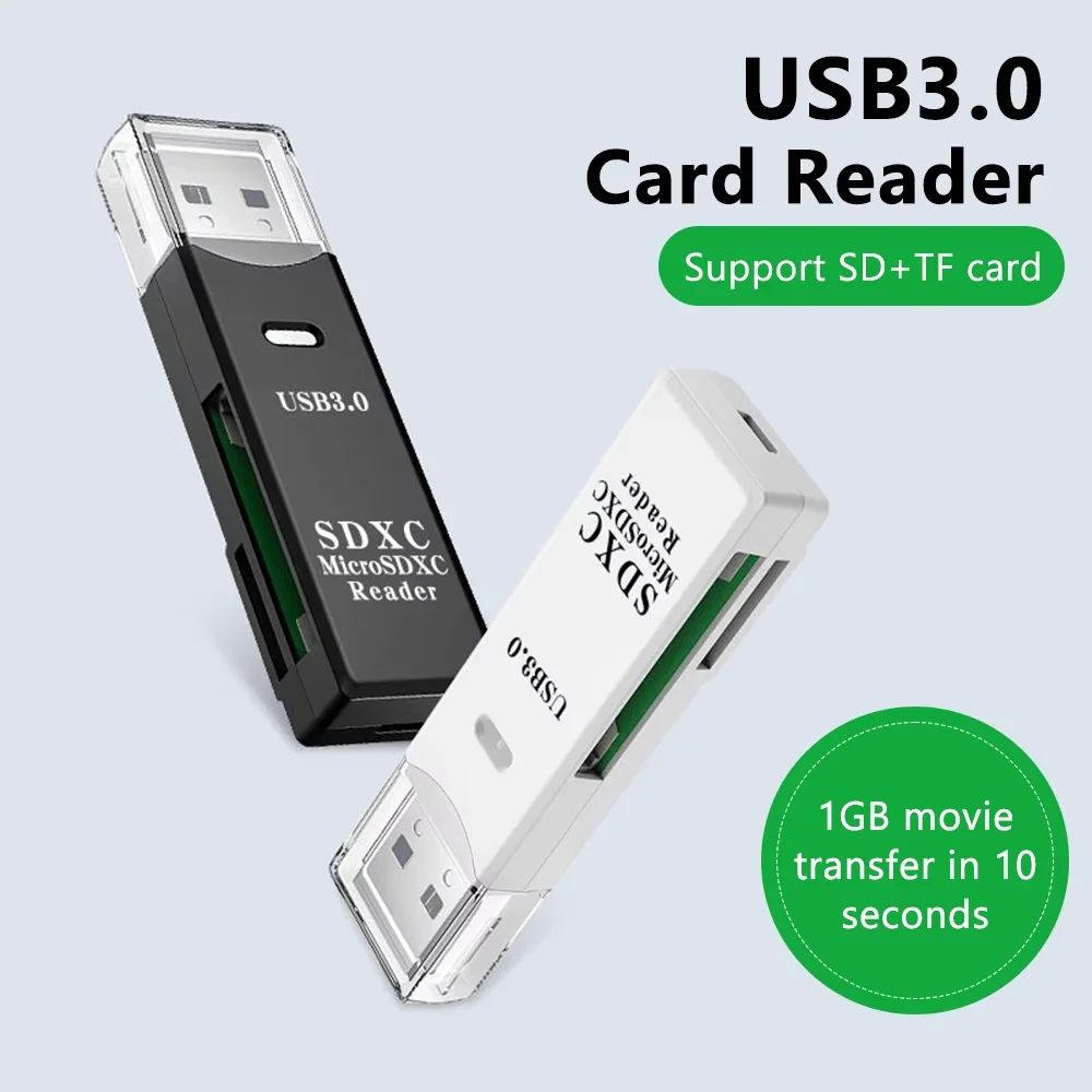 DualConnect USB 3.0 & Type-C Card Reader – 2-in-1 SD and Micro SD Adapter for PC & Laptop