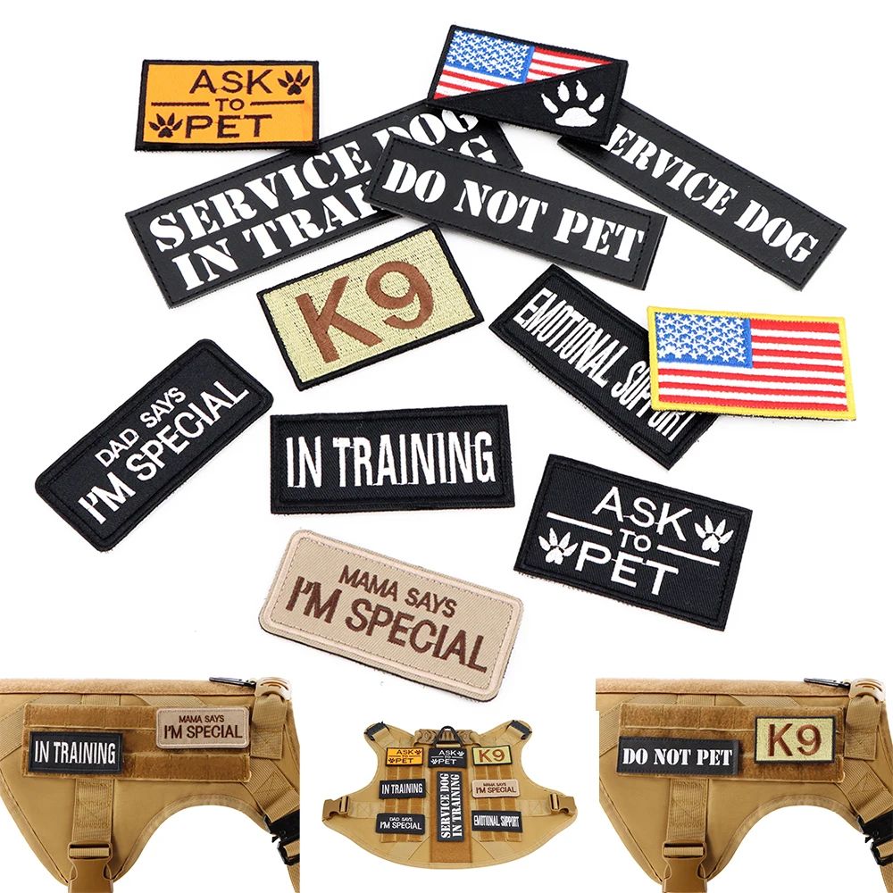 12 pcs Tactical Dog Patch Set Bundle