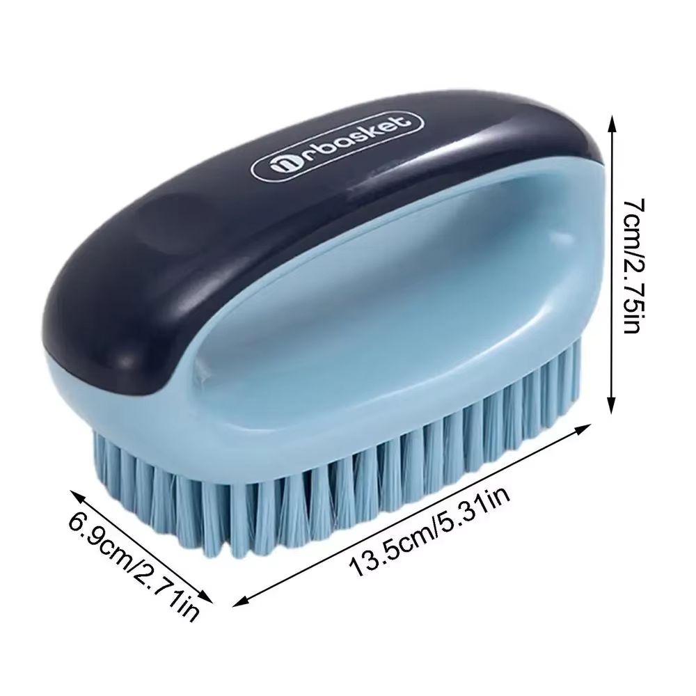 Soft Bristle Anti-Slip Shoe and Laundry Cleaning Brush with Hangable Handle