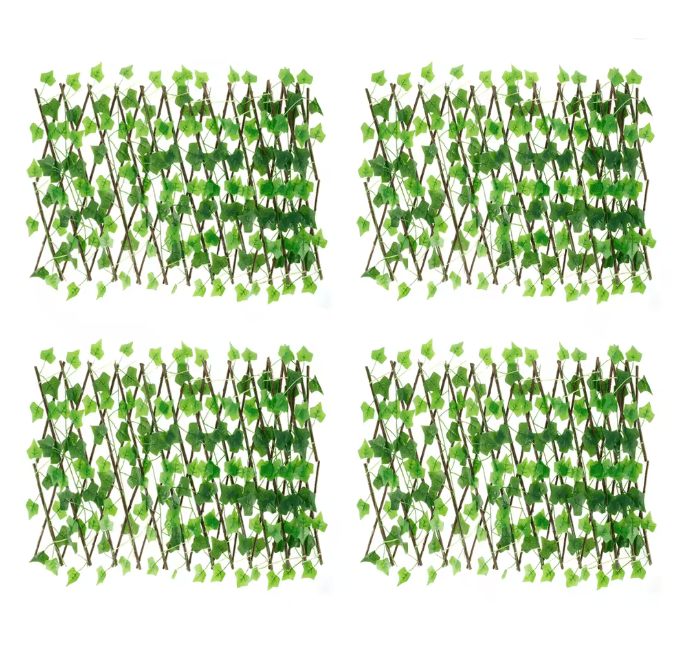 GreenHaven Expanding Garden Privacy Fence Artificial Ivy Trellis Screen