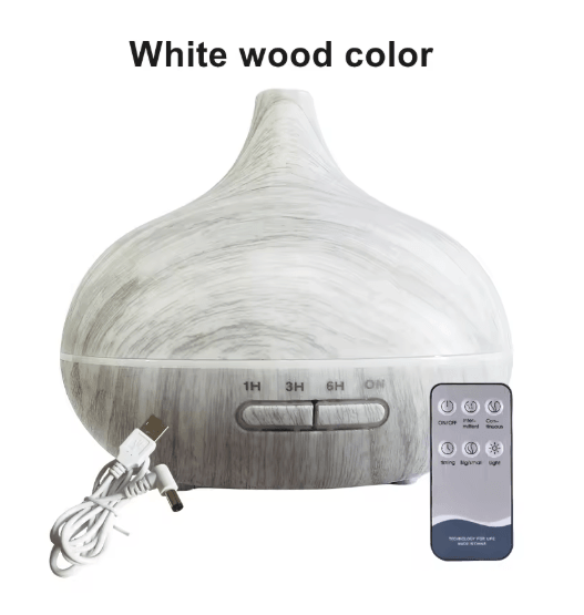 550ML Wood Grain Aroma Diffuser LED essential oil diffuser with Remote & Color Lights