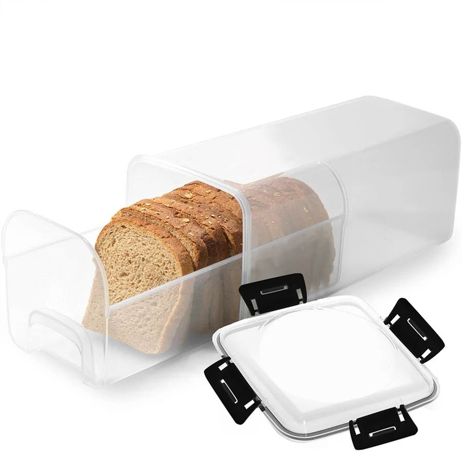 Vertical Bread Loaf Container | Airtight Clear Bread Box & Tall Sandwich Bread Saver