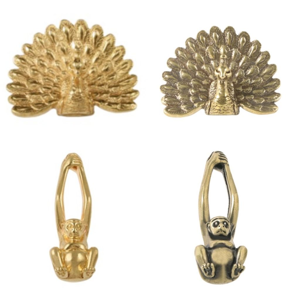 Gold Peacock Brass Cabinet Knob Vintage Drawer Pull
