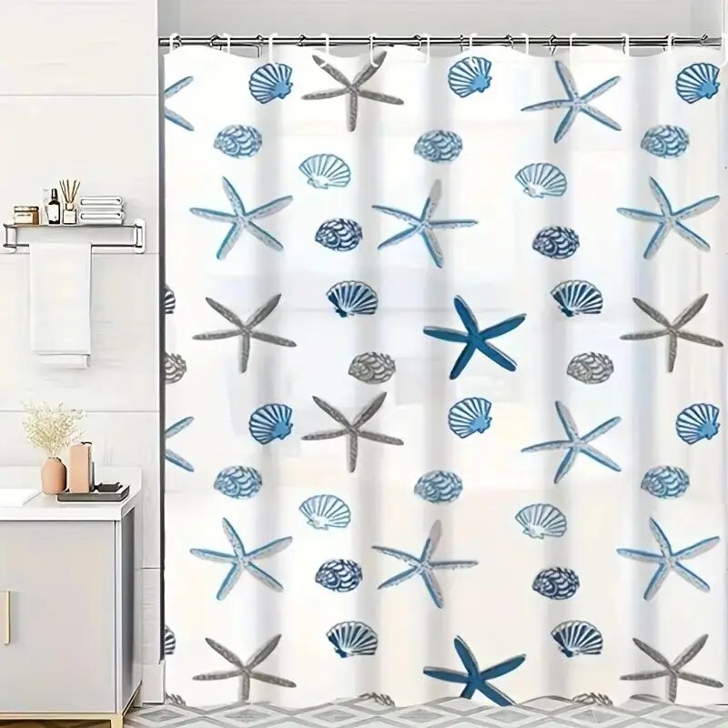 Patterned PEVA Waterproof Shower Curtain - Stylish Bathroom Partition & Decoration Accessory