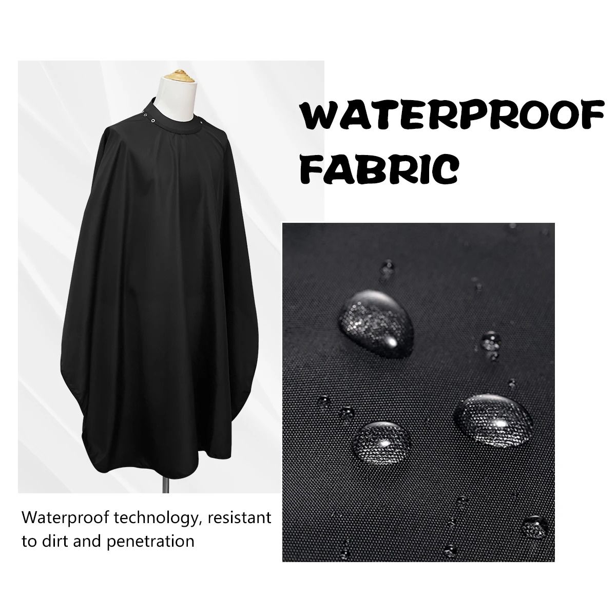 Professional Barber Salon Apron with Silicone Collar Waterproof Hairdressing Cape
