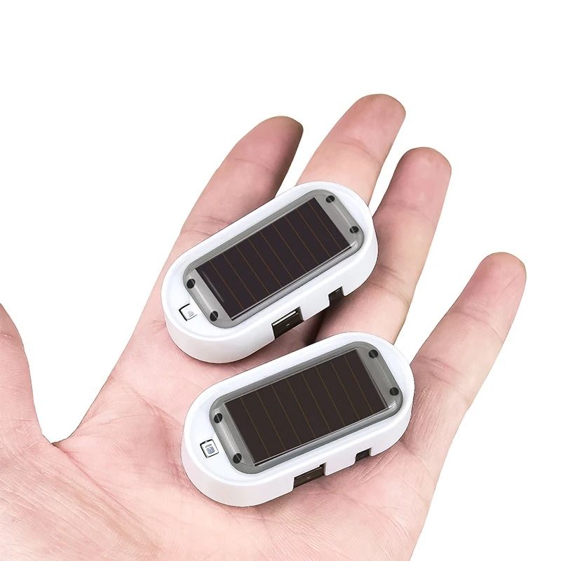 Solar Powered Dummy Car Alarm LED Security Warning Light Set