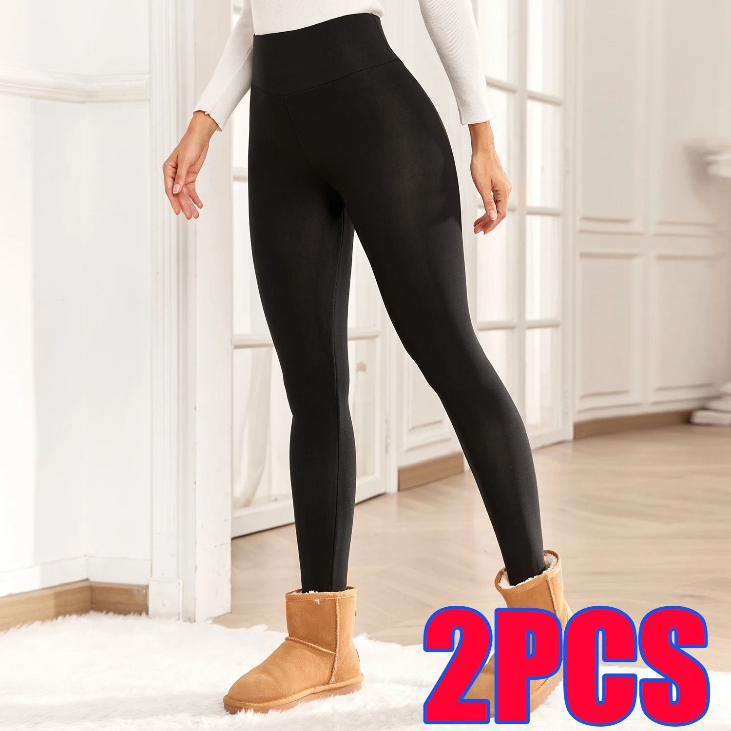 Women Thick Velvet High Waist Winter Leggings Warm Stretch Pants