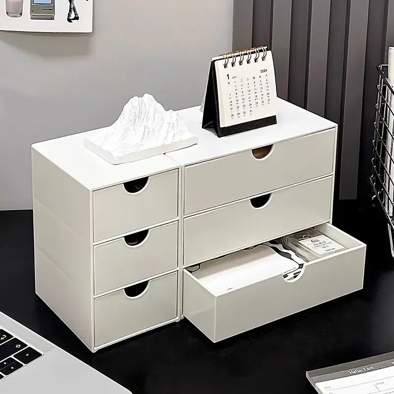 3-Layer Stackable Plastic Storage Drawer Rack Desk Organizer