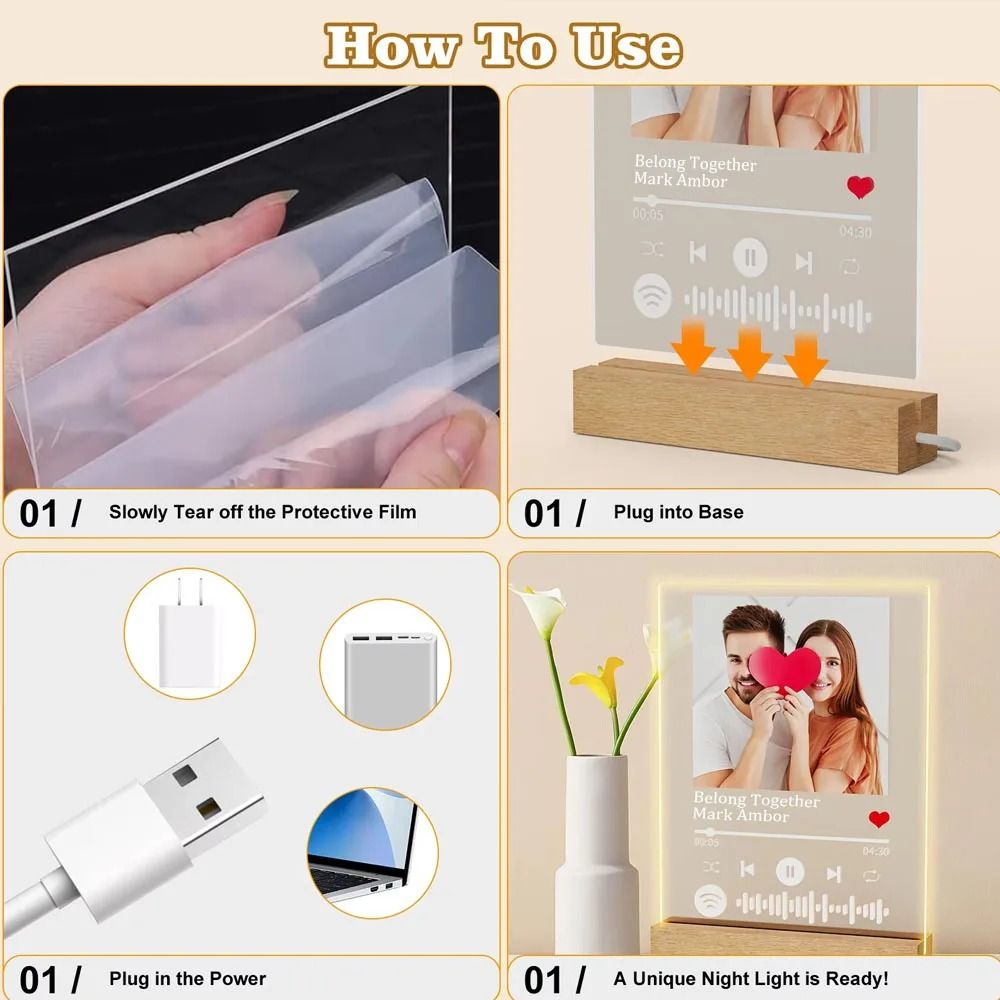 Customized Spotify Interactive Music Plaque & Photo Frame