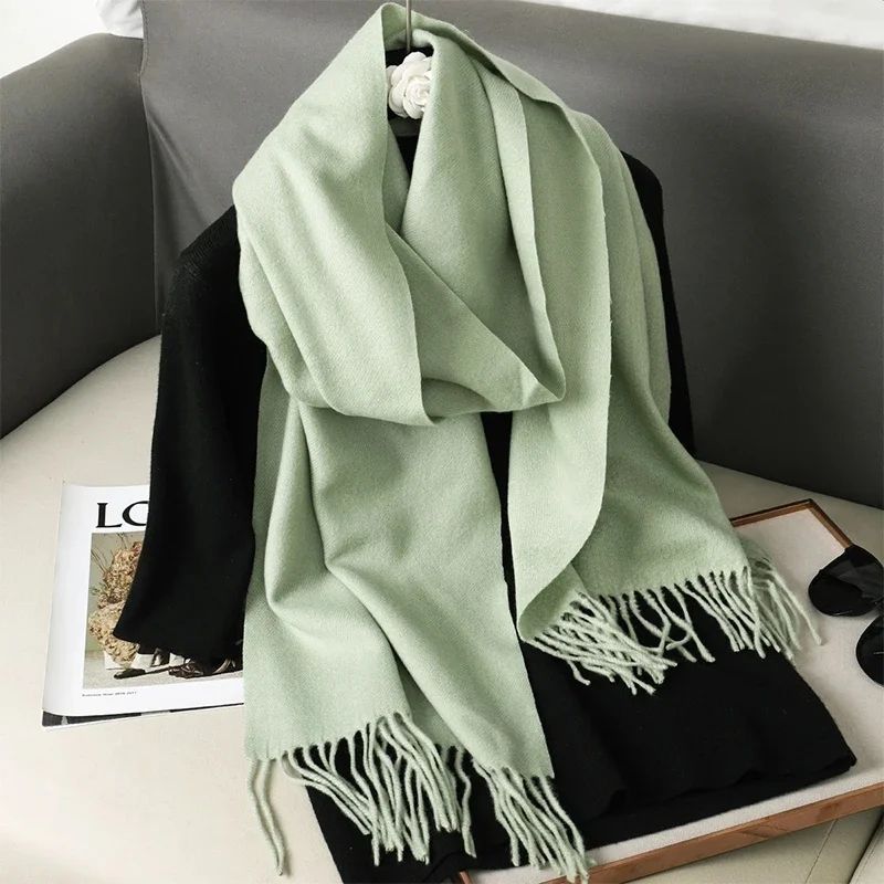 Luxe Winter Cashmere-Feel Women's Scarf Shawl with Tassels