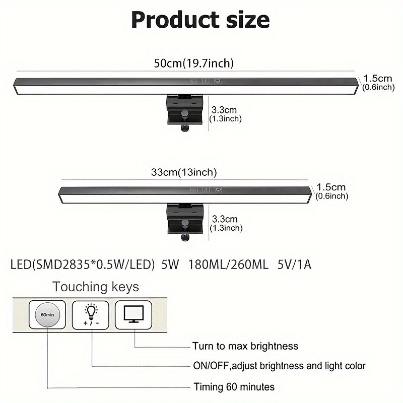 USB Dimmable LED Clip Light, Eye-Caring Screen Hanging Desk Lamp, Ideal Birthday/Valentine's Gift