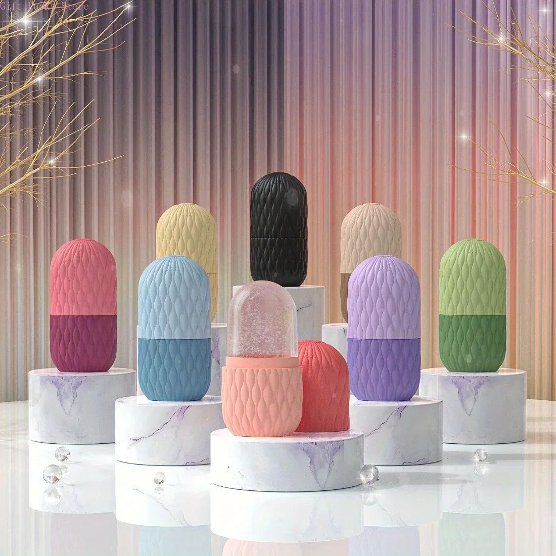 CryoGlow Ice Face Roller – Reusable Silicone Facial Ice Roller for Pore Tightening & Puffiness Relief